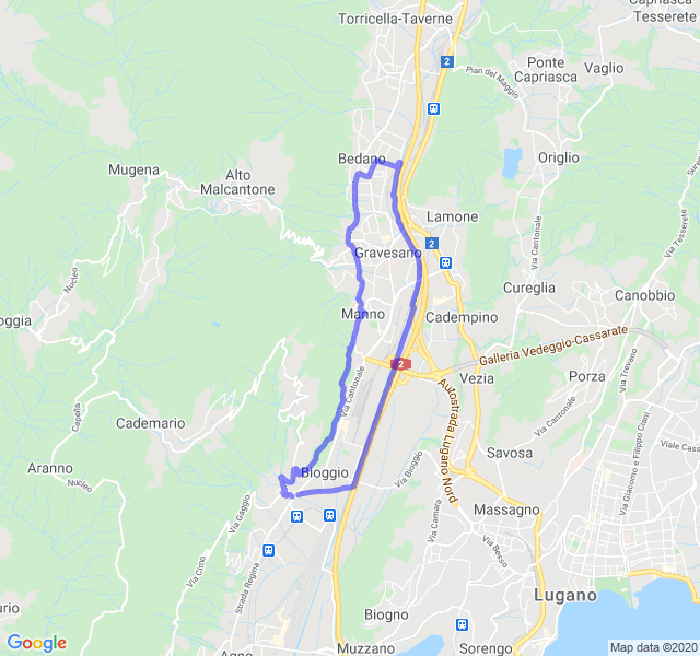 Mappa del percorso di corsa