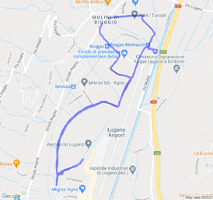 Mappa del percorso di corsa