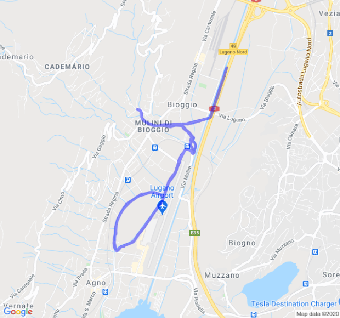 Mappa del percorso di corsa
