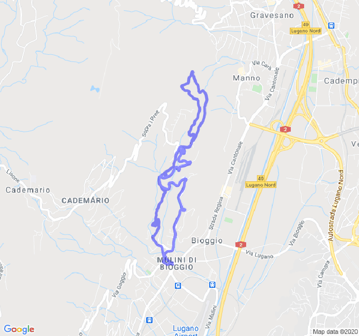 Mappa del percorso di corsa