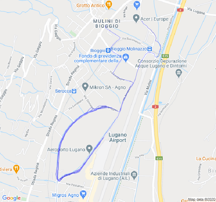 Mappa del percorso di corsa