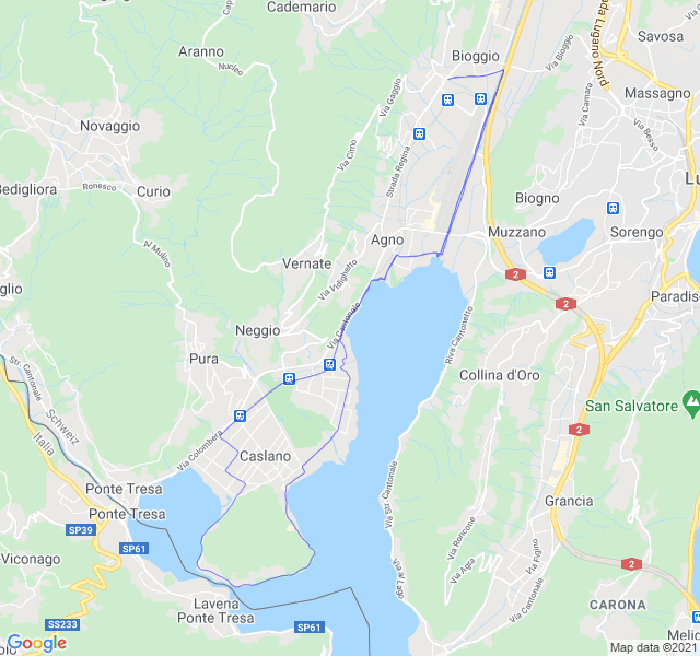 Mappa del percorso di corsa