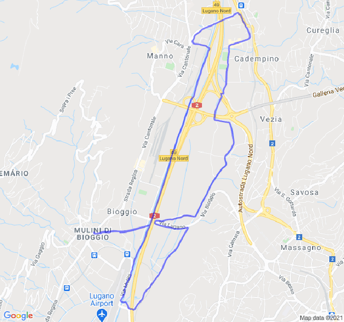 Mappa del percorso di corsa