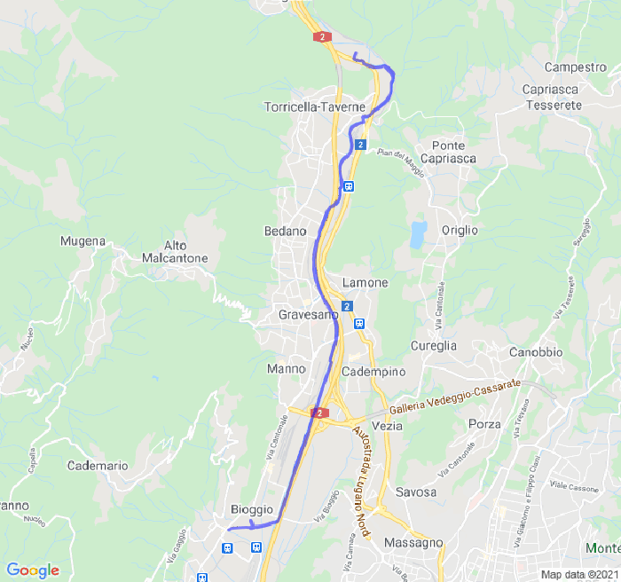 Mappa del percorso di corsa