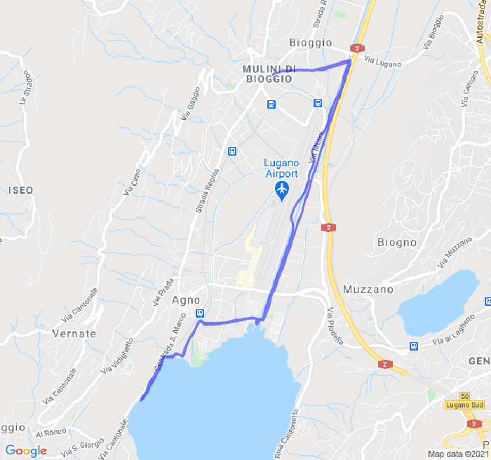 Mappa del percorso di corsa