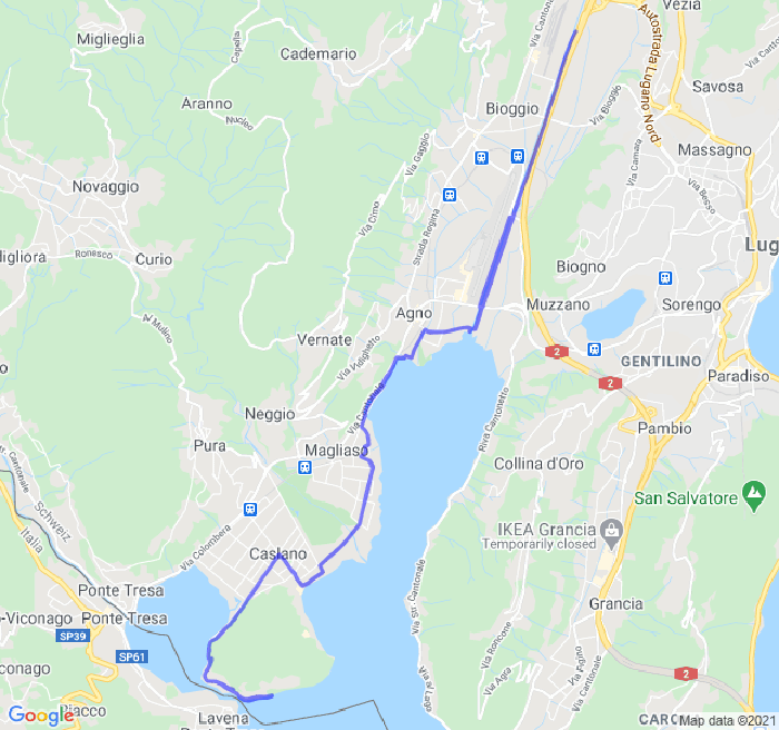 Mappa del percorso di corsa