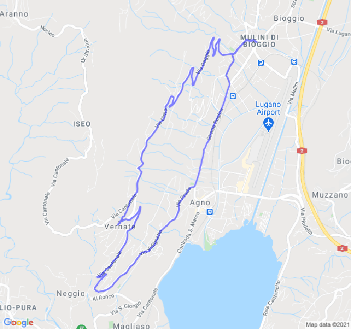 Mappa del percorso di corsa