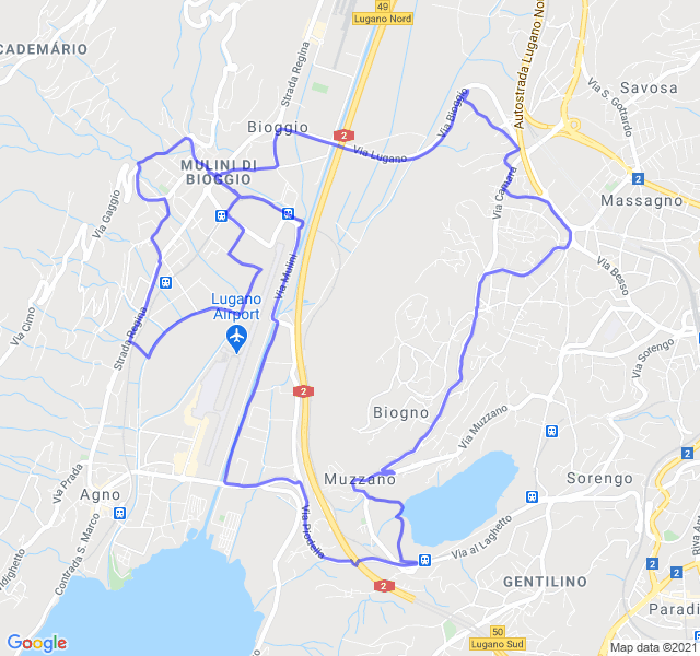 Mappa del percorso di corsa