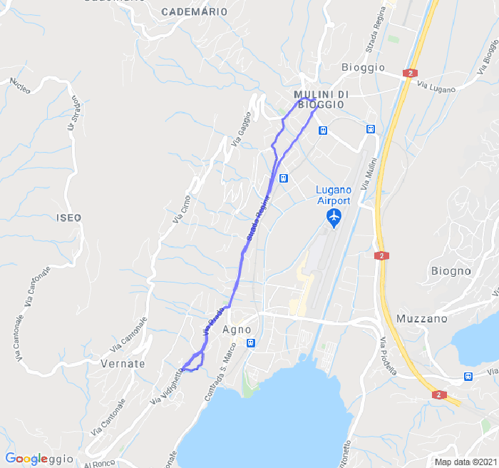 Mappa del percorso di corsa