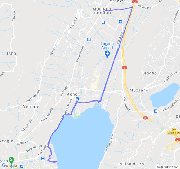 Mappa del percorso di corsa