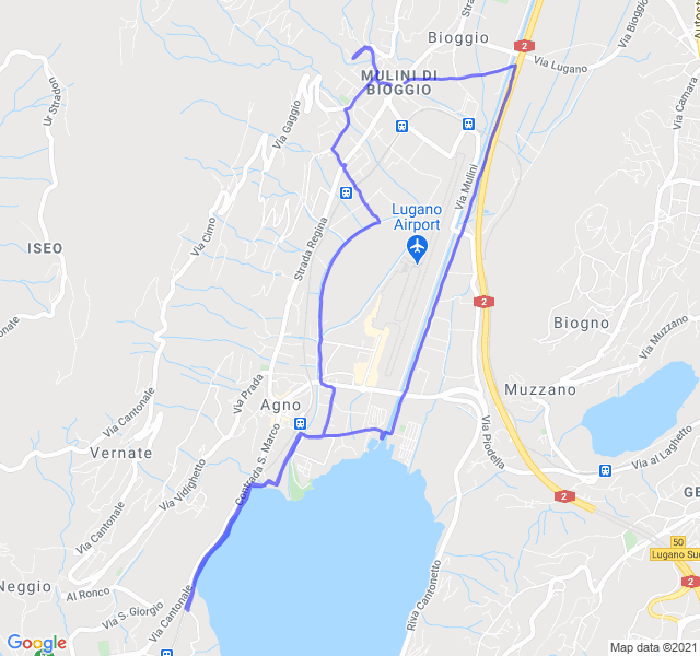 Mappa del percorso di corsa