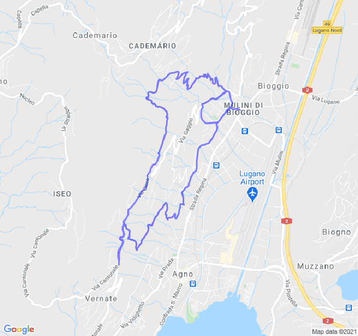 Mappa del percorso di corsa
