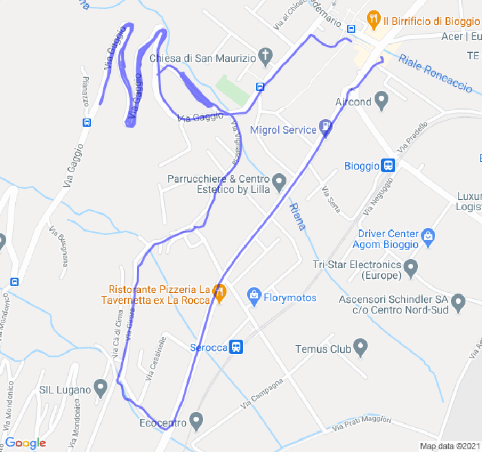 Mappa del percorso di corsa