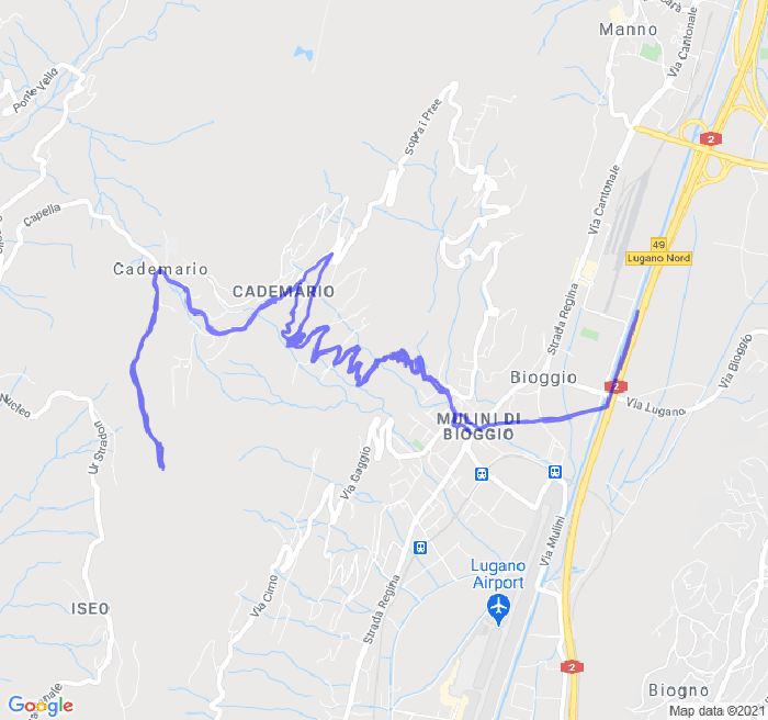 Mappa del percorso di corsa