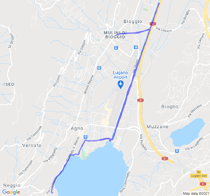 Mappa del percorso di corsa