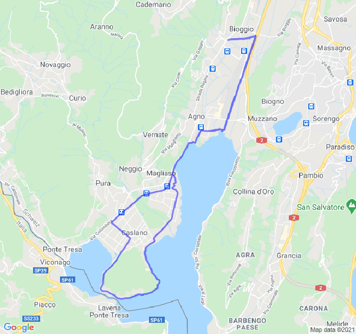 Mappa del percorso di corsa