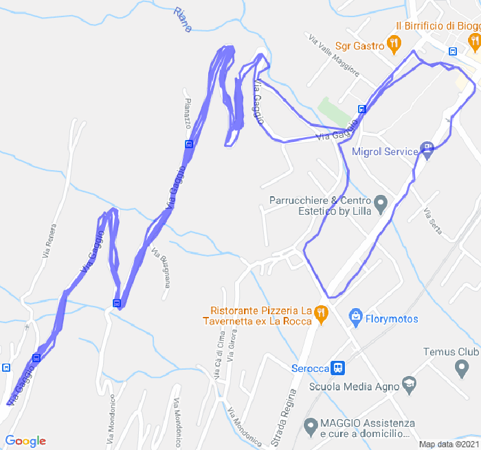 Mappa del percorso di corsa