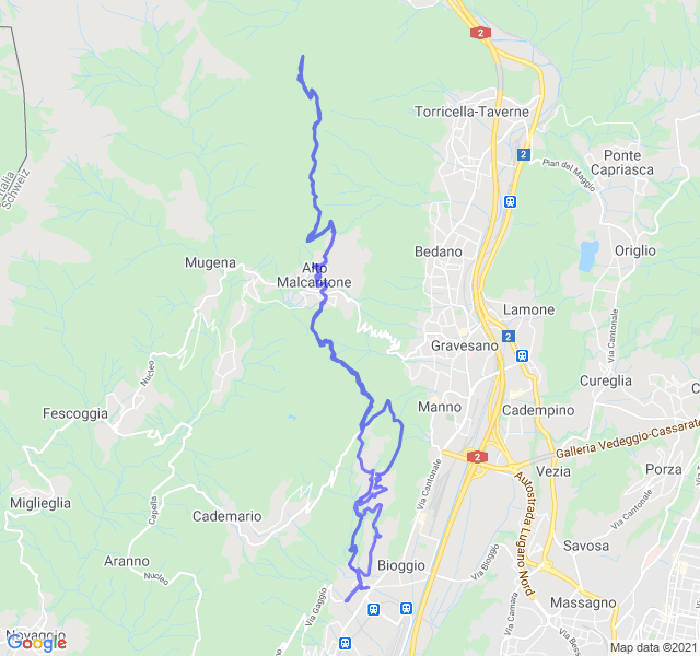 Mappa del percorso di corsa