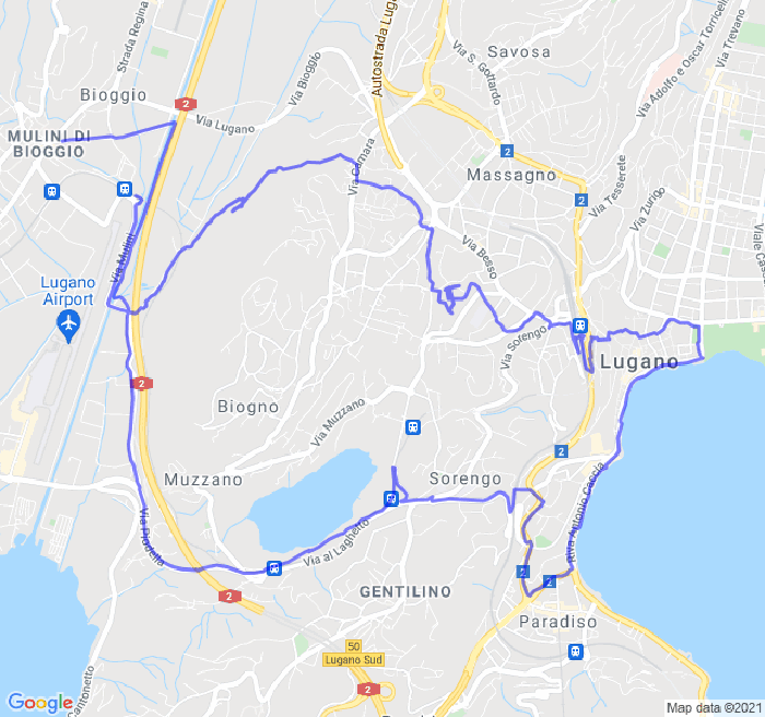 Mappa del percorso di corsa