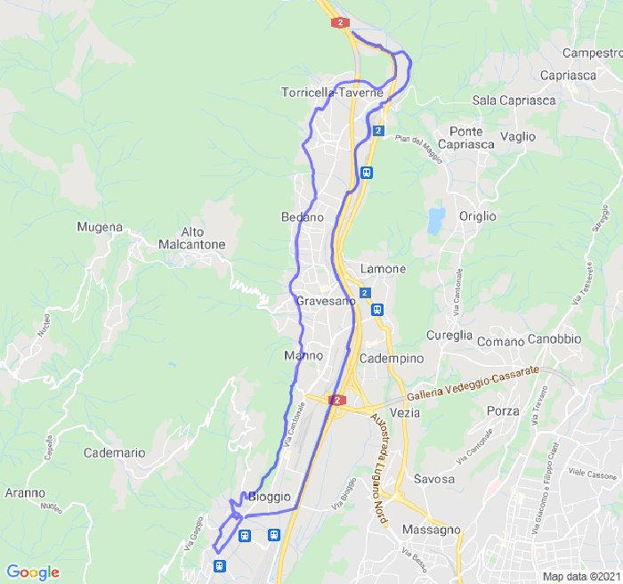 Mappa del percorso di corsa