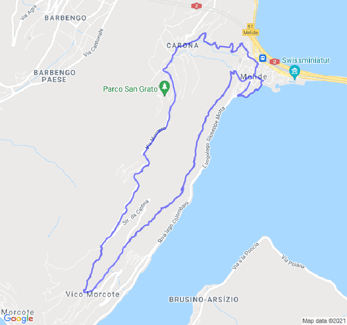 Mappa del percorso di corsa