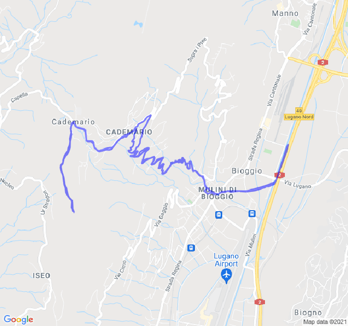 Mappa del percorso di corsa