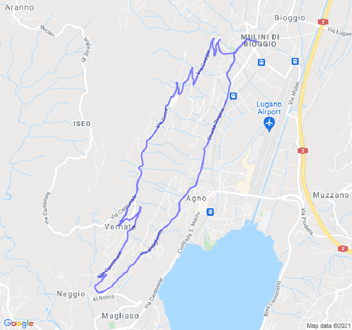 Mappa del percorso di corsa