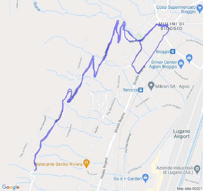 Mappa del percorso di corsa