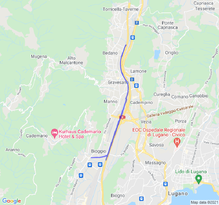 Mappa del percorso di corsa