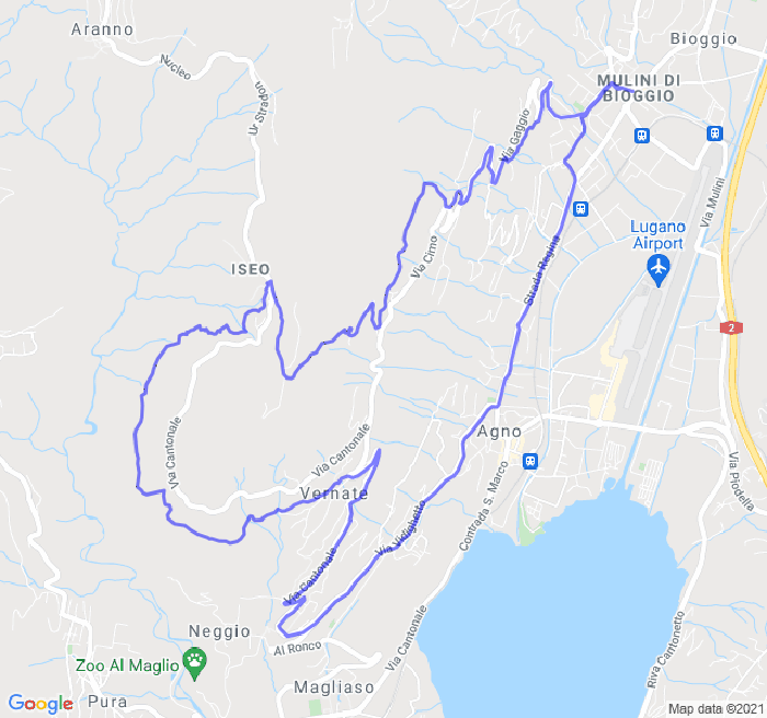 Mappa del percorso di corsa
