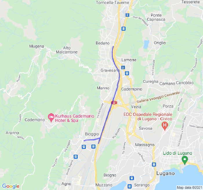 Mappa del percorso di corsa
