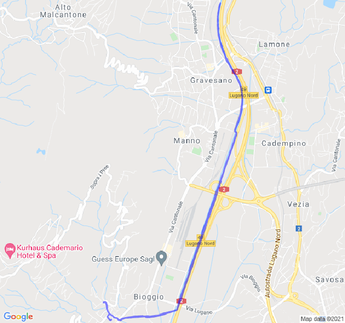 Mappa del percorso di corsa