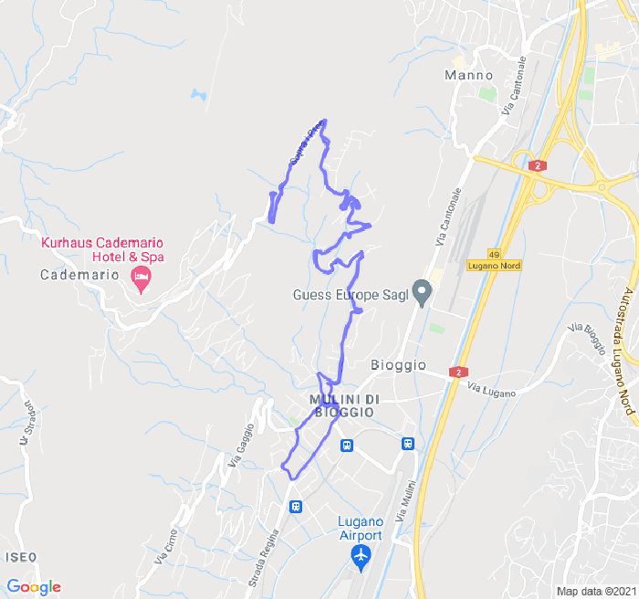 Mappa del percorso di corsa