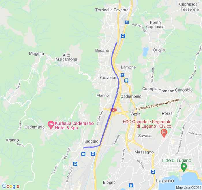 Mappa del percorso di corsa