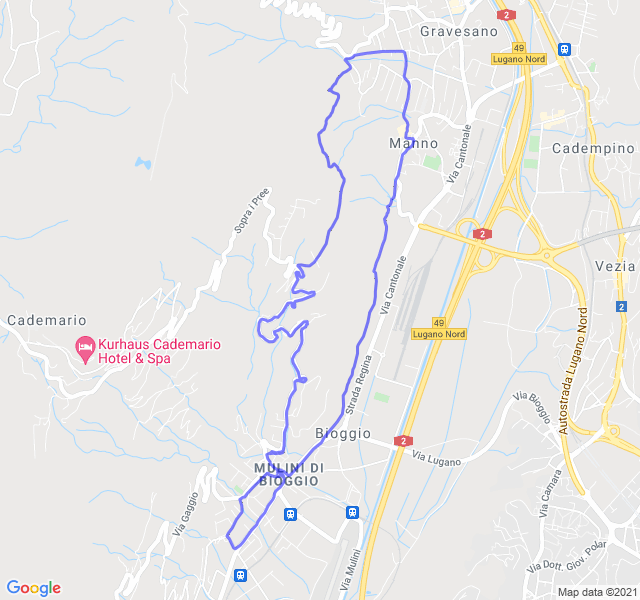 Mappa del percorso di corsa