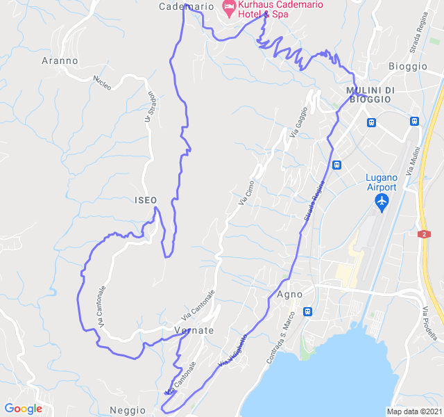Mappa del percorso di corsa