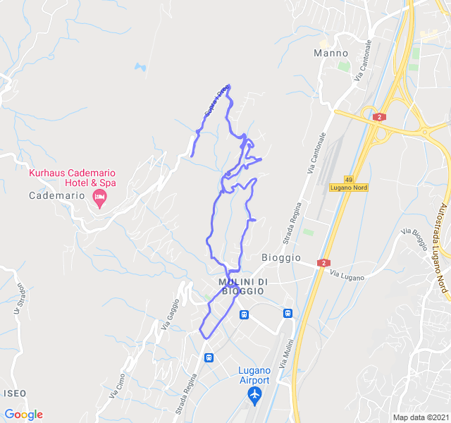 Mappa del percorso di corsa