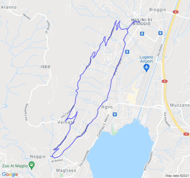 Mappa del percorso di corsa