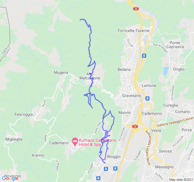Mappa del percorso di corsa