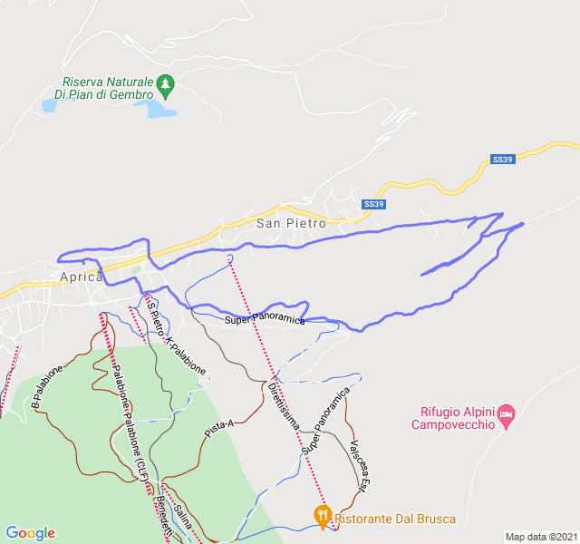 Mappa del percorso di corsa