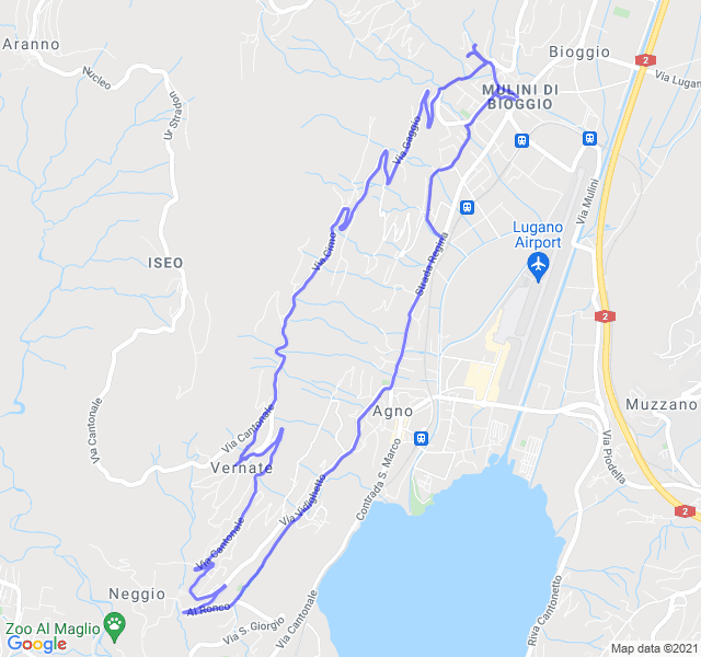Mappa del percorso di corsa