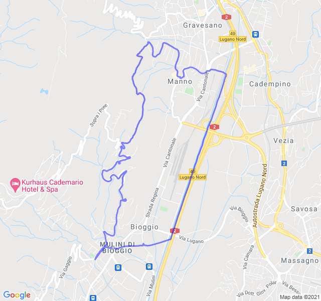 Mappa del percorso di corsa