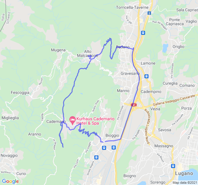 Mappa del percorso di corsa