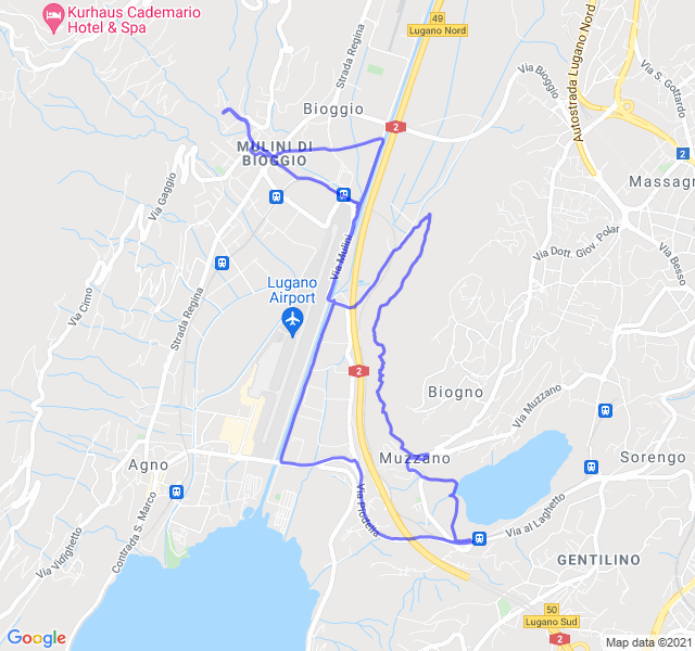 Mappa del percorso di corsa