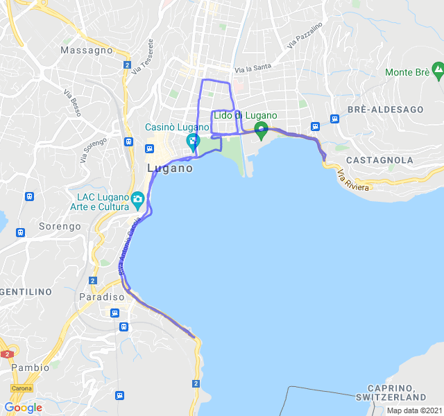 Mappa del percorso di corsa