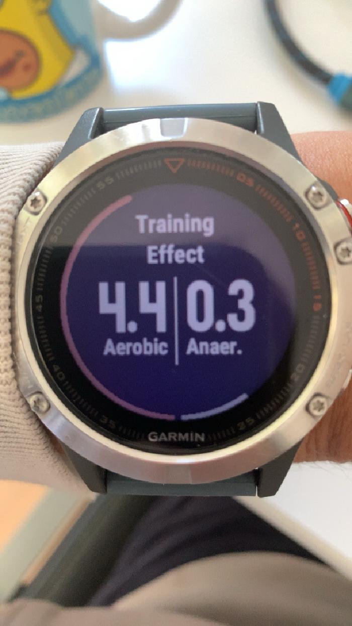 Garmin al polso con Training Effect aerobico 4.4 e anaerobico 0.3
