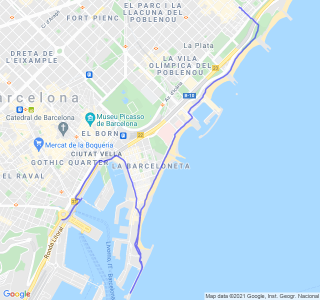 Mappa del percorso di corsa